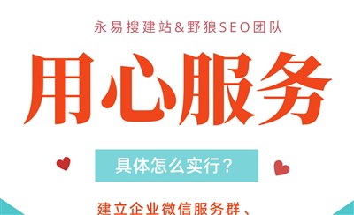永易搜建站用心服务,企业微信服务群+1024售后服务承诺