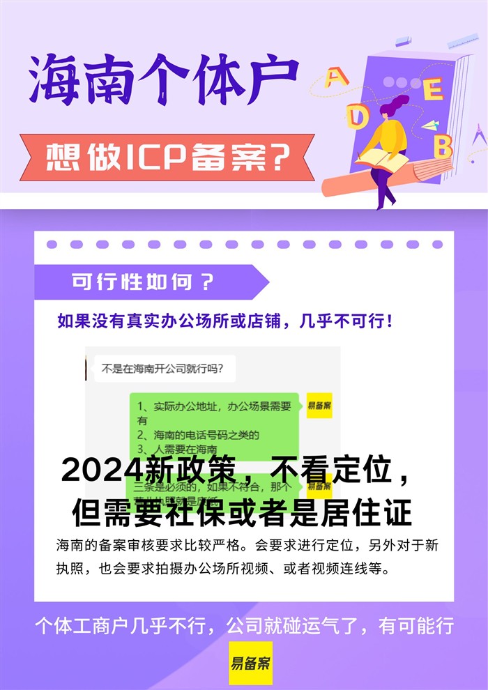 海南个体户想做ICP备案,可行性如何