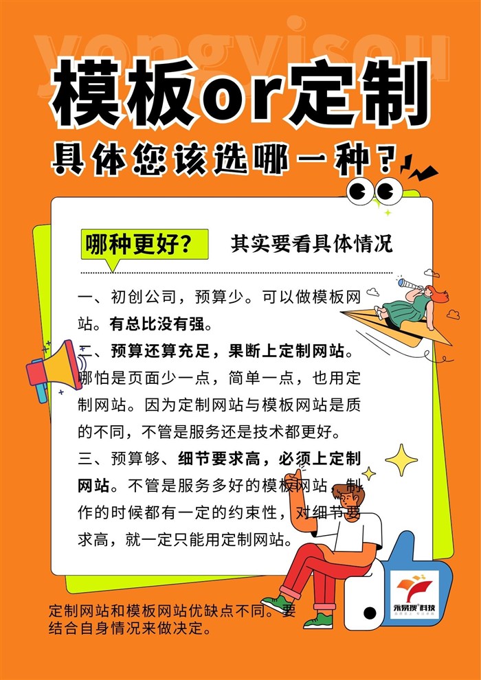 根据预算和要求选模板或定制