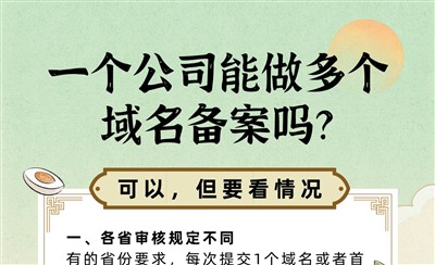 一个公司能做多个域名备案吗?